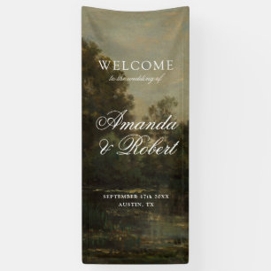 Lona Bienvenida de Boda de Arte Fino Romántico