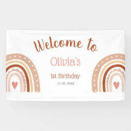 Lona Bienvenida de cumpleaños 1 Chica del Arcoiris del 