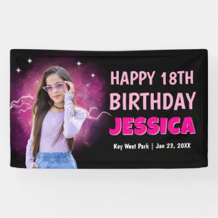 Lona Bienvenida de cumpleaños con foto personalizada al