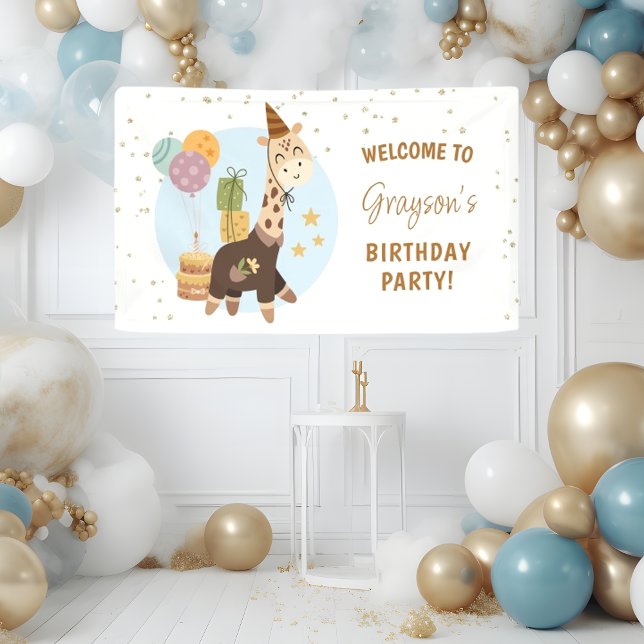 Lona Bienvenida de cumpleaños de Safari Wild One Niño (Subido por el creador)