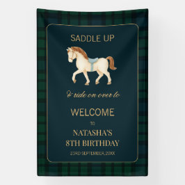 Lona Bienvenida de cumpleaños del caballo elegante mont