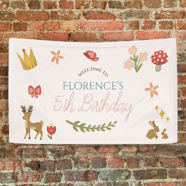 Lona Bienvenida de cumpleaños del Chica de cuento de ha