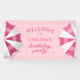 Lona Bienvenida de cumpleaños del Fiesta de Piscina Ros