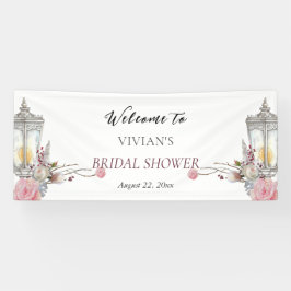 Lona Bienvenida de Desayuno Nupcial de Rosas y Linterna