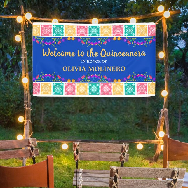 Lona Bienvenida de Fiesta Real Azul Quinceanera (Subido por el creador)