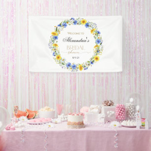 Lona Bienvenida de la guirnalda Blue Yellow Lavender