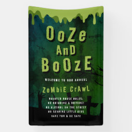 Lona Bienvenida De Ooze Y Booze Halloween Zombie Crawad