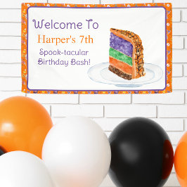 Lona Bienvenida de pasteles de cumpleaños de Halloween 