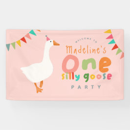 Lona Bienvenida de primer cumpleaños de un tonto ganso 