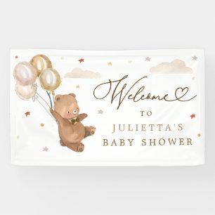 Lona Bienvenida del oso neutro de género Baby Shower d