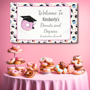 Lona Bienvenida del patrón de graduación de Donuts y Gr