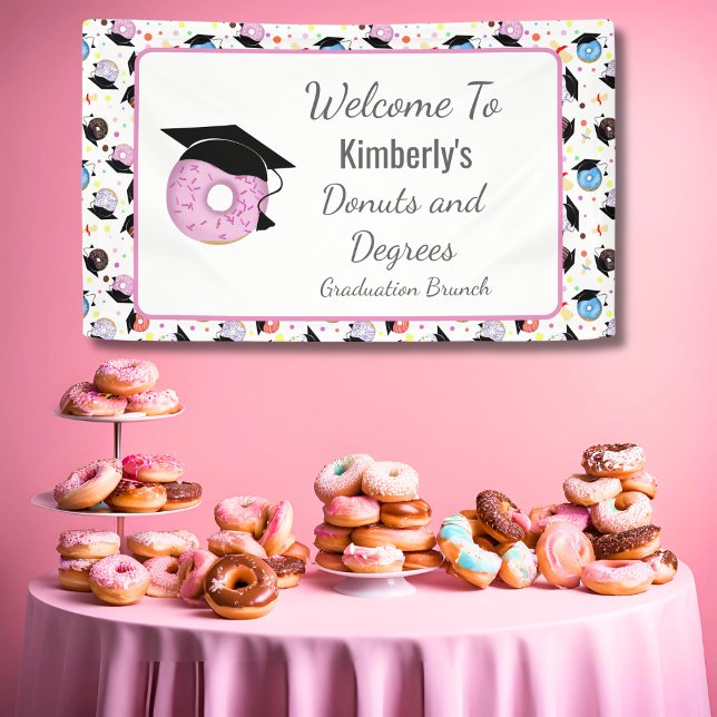 Lona Bienvenida del patrón de graduación de Donuts y Gr (Subido por el creador)