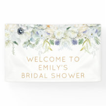 Bienvenida Ducha Novial Nombre Hoja de Flores Blan