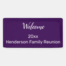 Lona Bienvenida Familia Reunión Dark Purple Blanco Tu N