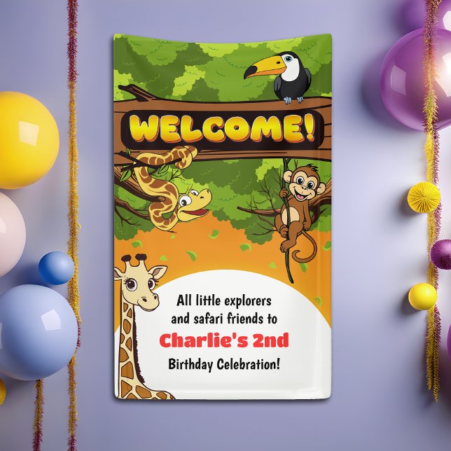 Lona Bienvenida Fiesta de cumpleaños a los animales de  (Subido por el creador)