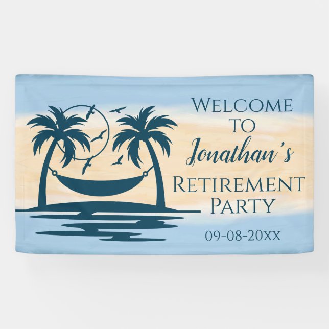 Lona Bienvenida Fiesta Hammock Beach Palm Trees Beach (Horizontal)