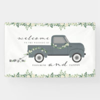 Bienvenida Floral Boda de Camión Vintage
