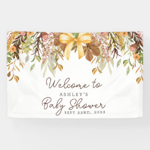 Lona Bienvenida Floral de Follaje de Otoño para Baby Sh