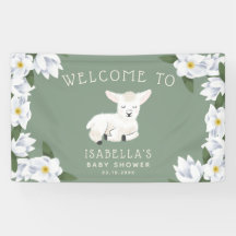 Bienvenida floral de Little Lamb Baby Shower