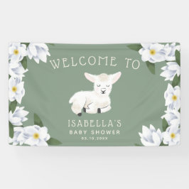 Lona Bienvenida floral de Little Lamb Baby Shower