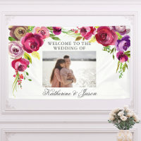 Bienvenida Fuchsia Boda de fotos románticas con fl