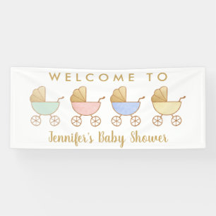 Lona Bienvenida mínima de Baby Shower de desfile de tr
