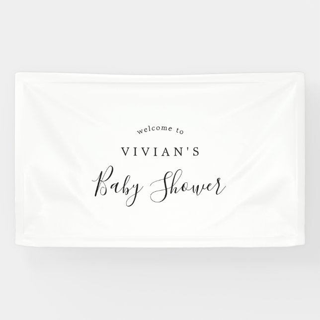 Lona Bienvenida minimalista de Baby Shower (Horizontal)