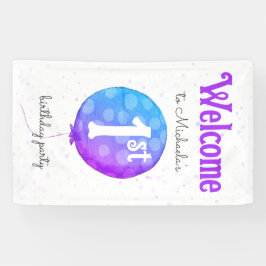 Lona Bienvenida moderna Bebé Bebé Niña Primer cumpleaño