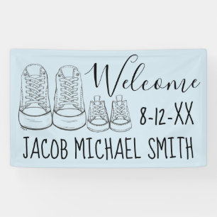 Lona BIENVENIDA Nueva llegada Zapatos para bebés Ducha