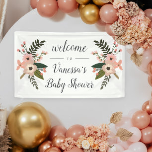 Lona Bienvenida para boda o fiesta de bebé en Peach Mea