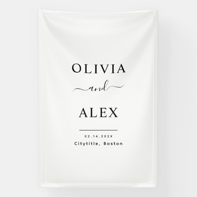 Lona Bienvenida Personalizada Boda (Vertical)