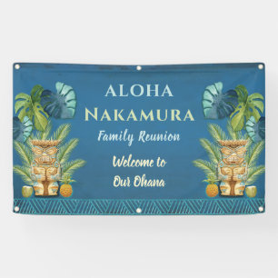 Lona Bienvenida Personalizada de Aloha Reunión Familiar