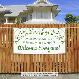 Lona Bienvenida personalizada de árbol familiar de Reun