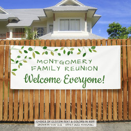 Lona Bienvenida personalizada de árbol familiar de Reun