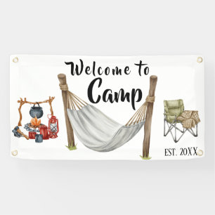 Lona Bienvenida personalizada de campamento