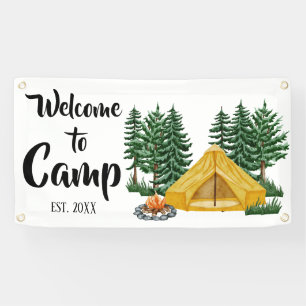 Lona Bienvenida personalizada de campamento