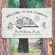 Bienvenida Personalizada de Camping Rústico