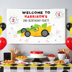 Lona Bienvenida Personalizada de Coche de Carreras para