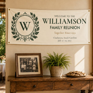 Lona Bienvenida personalizada Reunión de familia elegan