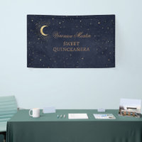 bienvenida Quinceañera luna dorada celestial de me