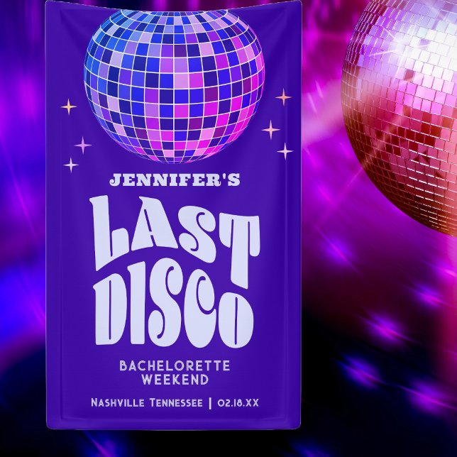 Lona Bienvenida Retro Groovy Disco Bachelorette Weekend (Subido por el creador)