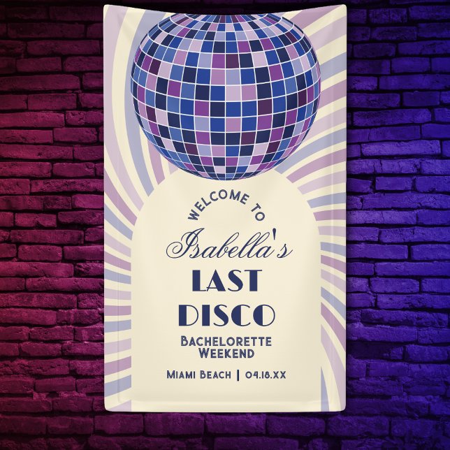 Lona Bienvenida Retro Groovy Last Disco Bachelorette Pa (Subido por el creador)