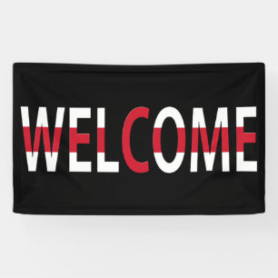 Lona Bienvenida sobre la bandera de Inglaterra (h) banc