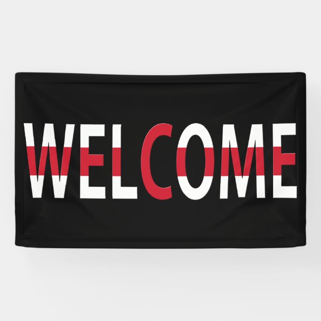 Lona Bienvenida sobre la bandera de Inglaterra (h) bnrt (Horizontal)