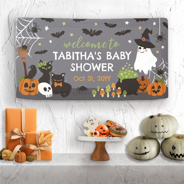Lona Bienvenida Un Bebé Está Preparando Halloween De Br (Subido por el creador)