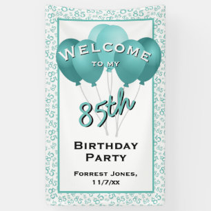 Lona Bienvenido 85º número de cumpleaños Patten Verde a