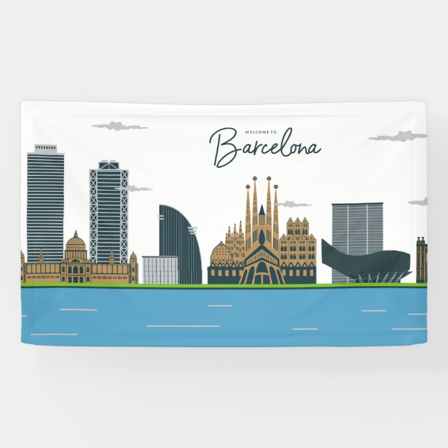 Lona Bienvenido a Barcelona (Horizontal)