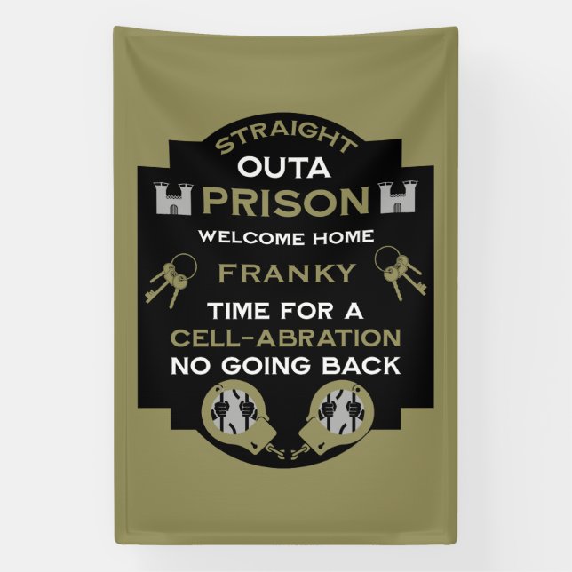 Lona Bienvenido a casa desde la prisión (Vertical)