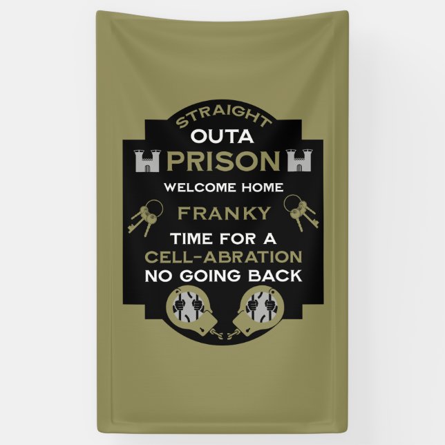 Lona Bienvenido a casa desde la prisión (Vertical)