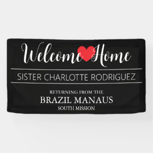 Lona Bienvenido a Casa Elegante Estandarte Misionero